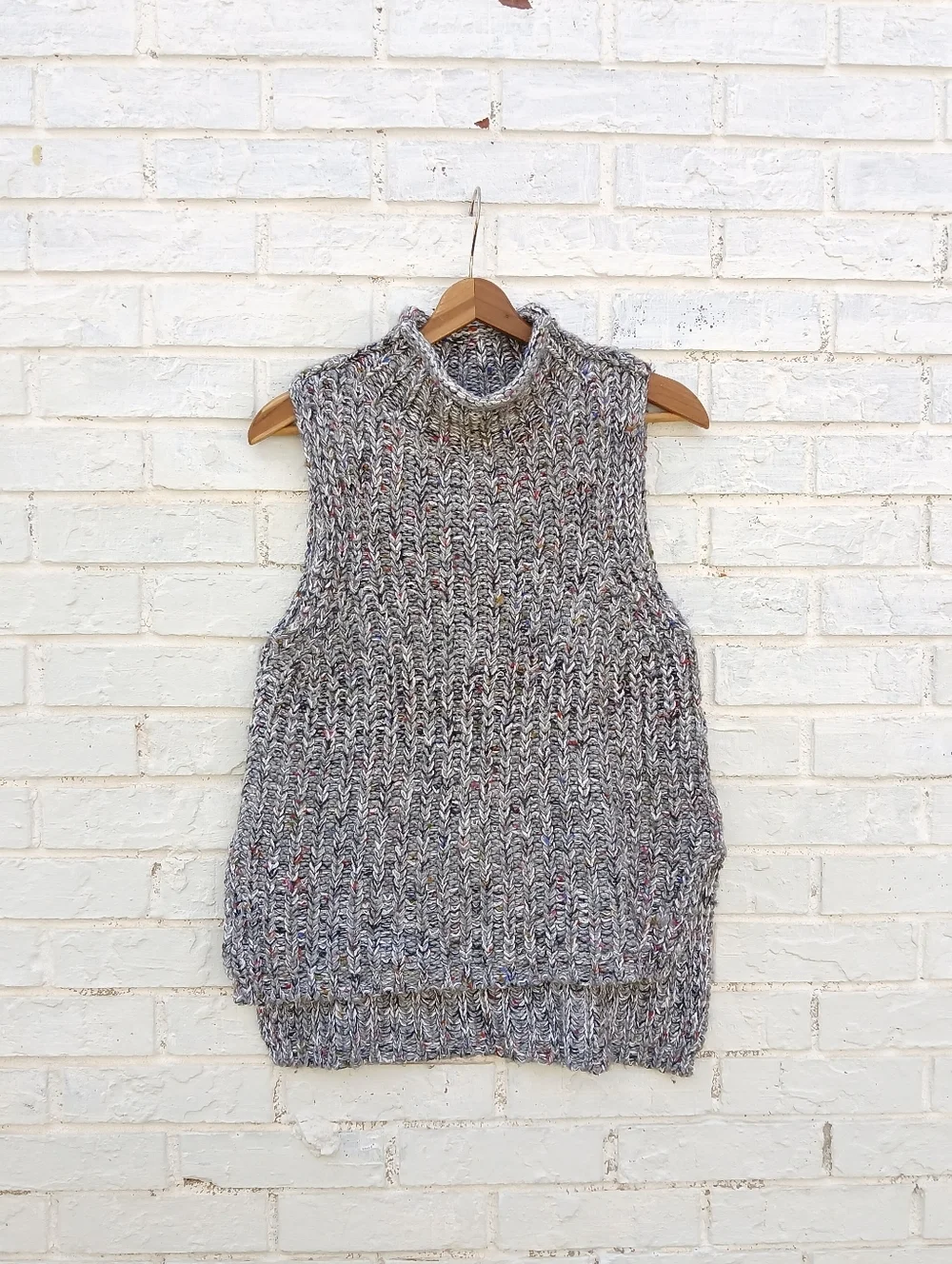 Anthropologie Moth Joelle Wool Blend Sleeveless Sweater Roll Neck